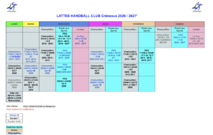 Planning entraînement 2026/27